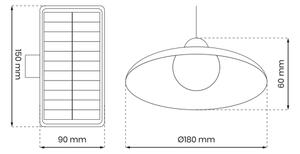 LED Prigušiva solarna viseća svjetiljka LED/6W/3,7V 800 mAh IP44 + DU