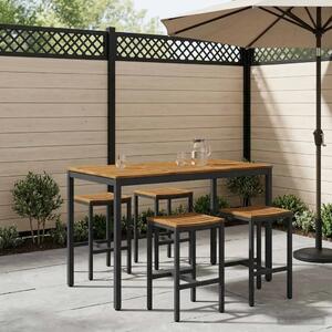 Stol za bar u vrtu Prirodna i crna 141 x 80 5 x 105 cm - Prirodna i crna 141 x 80 5 x 105 cm