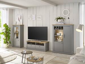 Dnevni boravak Sorteso 117, Artisan hrast, Svijetlo siva