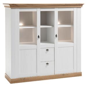 Komoda Vomave 114, Bijeljeni bor, Hrast, 139x148x44cm