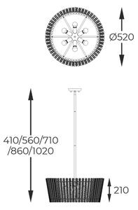 Zuma Line P0547-06H-F9AC - Viseći luster BACH 6xE14/40W/230V zlatna