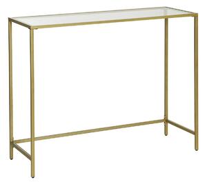 Stakleni konzolni stol 100 x 35 x 80 cm, zlatni | VASAGLE