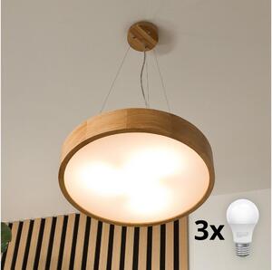 Brilagi - LED Luster na sajli CARVALHO 3xE27/60W/230V hrast pr. 47,5 cm