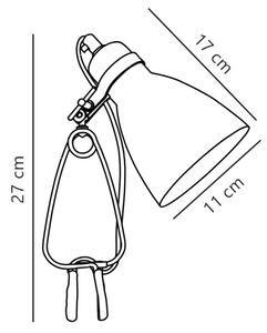 Nordlux - Stolna lampa s kvačicom CYCLONE 1xE14/15W/230V bijela