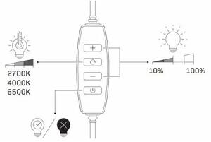 LED Prigušiva lampa sa stalkom i držačem za vloganje LED/10W/5V 2700-6500K