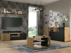 Dnevni boravak Felsoe 111, Artisan hrast, Crna