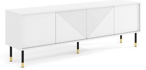TV stol Teopha 100, Bijela, Zlatno, Crna, 60.8x180x40.3cm