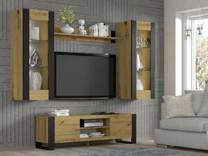 Dnevni boravak Tivtora 117, Artisan hrast, Crna