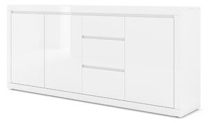Komoda Levrome 103, Bijela, Sjajno bijela, 89x195x40cm