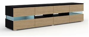 TV stol Buffalo 146, Hrast, Crna, 45x186.4x39cm