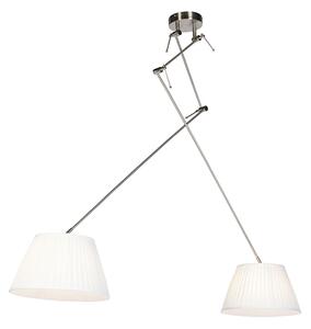 Viseća svjetiljka s nabranim nijansama krem 35 cm - Blitz II čelik