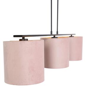 Viseća svjetiljka s velur nijansama ružičasta sa zlatnom 20cm - Combi 3 Deluxe