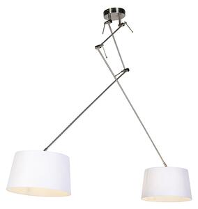 Viseća svjetiljka s lanenim nijansama bijela 35 cm - Blitz II čelik
