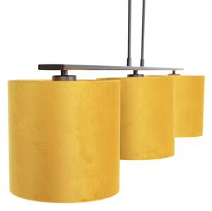 Viseća svjetiljka s velur nijansama žute sa zlatnom 20cm - Combi 3 Deluxe