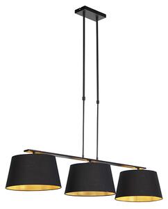 Viseća svjetiljka s pamučnim nijansama crna sa zlatnom 32 cm - Combi 3 Deluxe