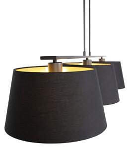 Viseća svjetiljka s pamučnim nijansama crna sa zlatnom 32 cm - Combi 3 Deluxe