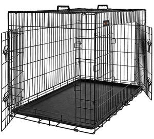 FEANDREA kavez za pse s dvoja vrata, 92,5 x 57,5 x 64 cm