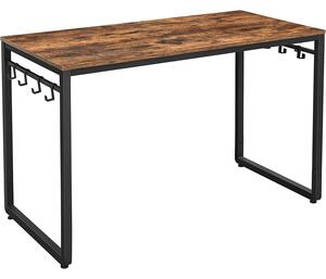 Računalni stol, PC stol, uredski stol, radni stol s osam kukica, 120 x 60 x 75 cm