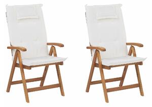 Set vrtnih stolica Berwyn 1932, Svijetlo drvo, Bijela, 105x54x69cm, Bagrem