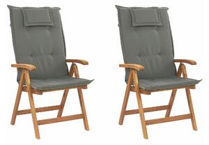 Set vrtnih stolica Berwyn 1932, Svijetlo drvo, Siva, 105x54x69cm, Bagrem
