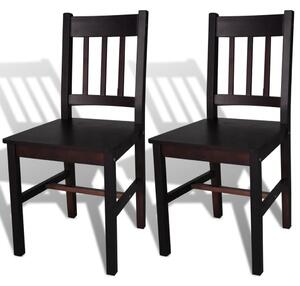 VidaXL Blagovaonske stolice od borovine 2 kom tamno smeđe