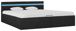 VidaXL Hidraulični okvir za krevet od tkanine LED tamnosivi 180x200 cm