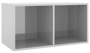 VidaXL Kutija za pohranu vinilnih ploča sjana siva 71x34x36 cm drvena