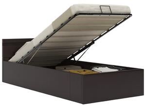 VidaXL Hidraulični okvir za krevet od umjetne kože LED sivi 100x200 cm