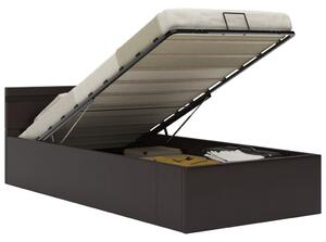 VidaXL Hidraulični okvir za krevet od umjetne kože LED sivi 90x200 cm