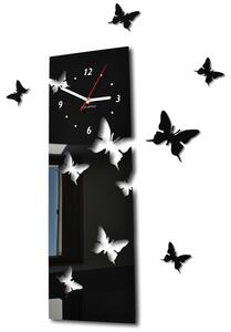 Samoljepljivi sat s motivom leptira Crno