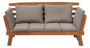 Vrtna sofa Berwyn 1979, Svijetlo drvo, Siva, 80x165x66cm, Eukaliptus
