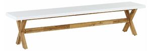 Vrtna klupa Nolsoro 102, Bijela, Svijetlo drvo, 45x200x40cm, Bagrem