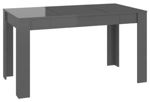 VidaXL Blagovaonski stol visoki sjaj sivi 140x74,5x76 cm od iverice