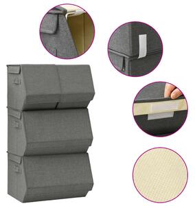 VidaXL 4-dijelni set složivih kutija za pohranu od tkanine antracit