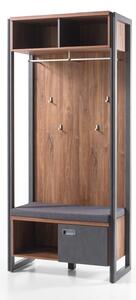 Set za hodnik Virmeli 118, Stirling hrast, Mat bijela, 202x90x45cm