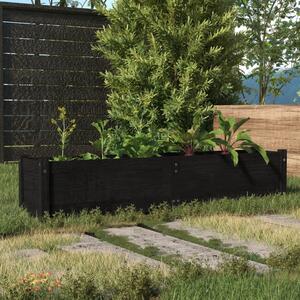 VidaXL Povišena vrtna gredica crna 150 x 31 x 31 cm masivna borovina