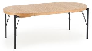 Zondo Blagovaonski stol Inarus (hrast prirodni + crna) (za 4 do 8 osoba). 1028047