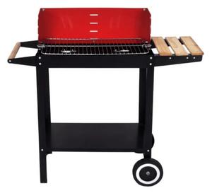 Vrtni roštilj na drveni ugljen BBQ 87x35 cm, crni/crveni