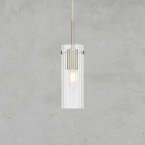 Markslöjd Viseća lampa Tibia, utikač, prozirna/boja nikla, Ø 7 cm, Providna, Dnevni boravak/blagovaonica, Staklo