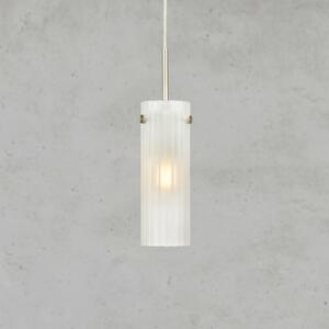 Markslöjd Viseća lampa Tibia, utikač, bijela/boja nikla, Ø 7 cm, Bijela, Dnevni boravak/blagovaonica, Staklo