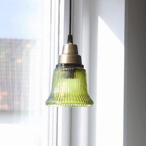 PR Home Emmi viseća lampa, zelena/mesing, staklo, utikač, E27, Zelena, Dnevni boravak/blagovaonica, Staklo