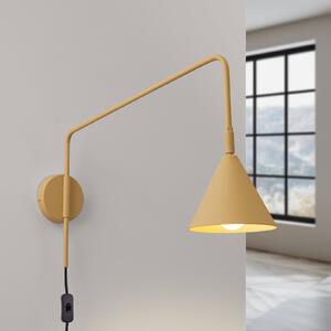 SOLLUX LIGHTING LYS zidna svjetiljka, zlatne boje, Ø 14 cm, metal, utikač, E14, Zlato / mjed, Dnevni boravak/blagovaonica, Metal, Zid okrugli