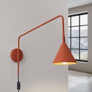 SOLLUX LIGHTING Zidna svjetiljka LYS, oker, Ø 14 cm, metal, utikač, E14, Smeđa / hrđa, Dnevni boravak/blagovaonica, Metal, Zid okrugli