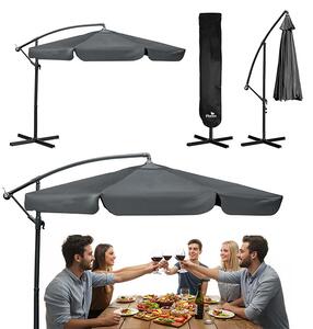 Vrtni suncobran 6 segmenata 350 cm s navlakom - Plonos PL-880 grey