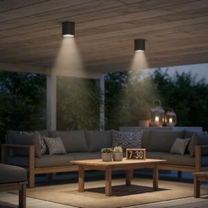 IDEAL LUX Ideal Lux stropna svjetiljka Gun, antracit, aluminij, IP44, GU10, prigušiva, Sivo, kupaonica, Aluminij