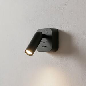 IDEAL LUX Ideal Lux LED zidni reflektor Bean, crni, širina 7 cm, metalni, Crno, Dnevni boravak/blagovaonica, Metal