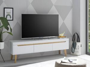 TV stol Vircava 103, Bijela, Hrast, 50x160x40cm