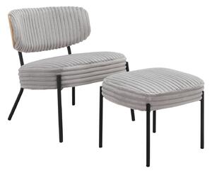 Fotelja Denton 1340, Svijetlo siva, S torbicom, 76x65x65cm