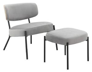 Fotelja Denton 1341, Svijetlo siva, S torbicom, 76x65x65cm