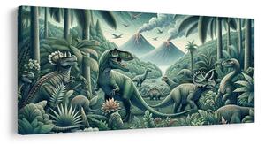 Slika prapovijesni svijet dinosaura u džungli